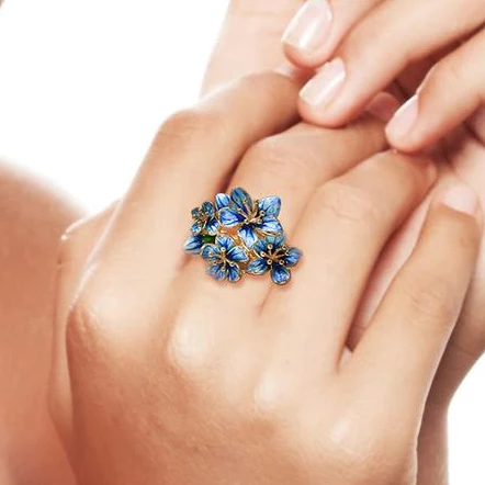 Big blue Flower Ring