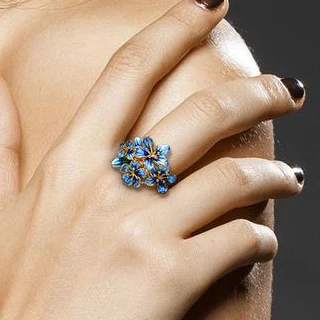 Big blue Flower Ring