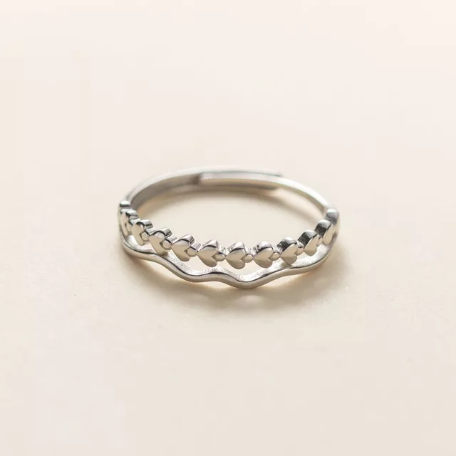 Bijoux 925 Sterling Silver Leyer Wave Heart